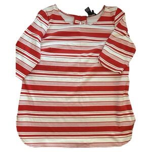Jules & Leopold Red and White Striped Blouse with Relaxed Fit